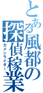 とある風都の探偵稼業（カメンライダー）