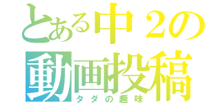 とある中２の動画投稿（タダの趣味）