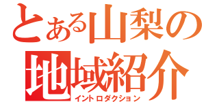 とある山梨の地域紹介（イントロダクション）