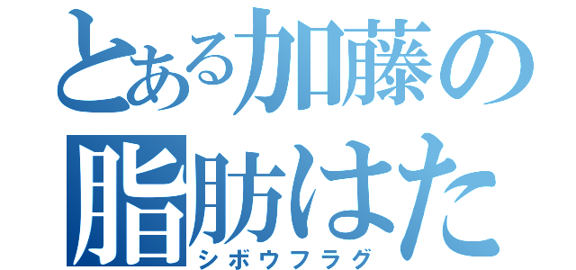 とある加藤の脂肪はた（シボウフラグ）