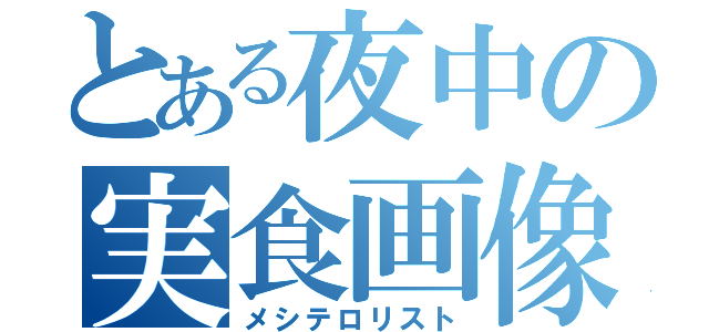 とある夜中の実食画像（メシテロリスト）