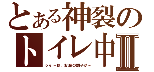 とある神裂のトイレ中Ⅱ（うぅ…お、お腹の調子が…）