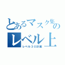 とあるマスク集団のレベル上げ（レベル３０計画）