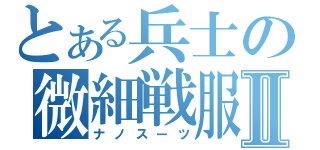 とある兵士の微細戦服Ⅱ（ナノスーツ）