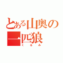 とある山奥の一匹狼（くるみ）