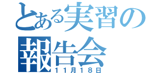 とある実習の報告会（１１月１８日）