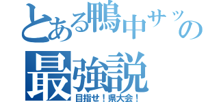 とある鴨中サッカーの最強説（目指せ！県大会！）