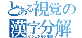 とある視覚の漢字分解（ゲシュタルト崩壊）