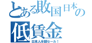 とある敗国日本の低賃金（日本人半額セール！）