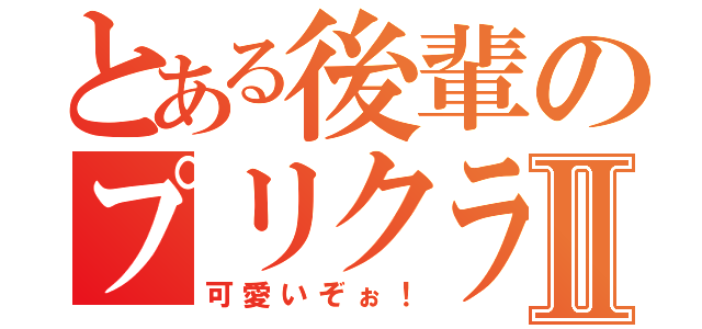 とある後輩のプリクラⅡ（可愛いぞぉ！）