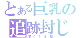 とある巨乳の追跡封じ（歩く１８禁）