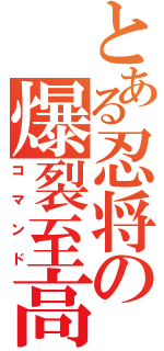 とある忍将の爆裂至高拳（コマンド）