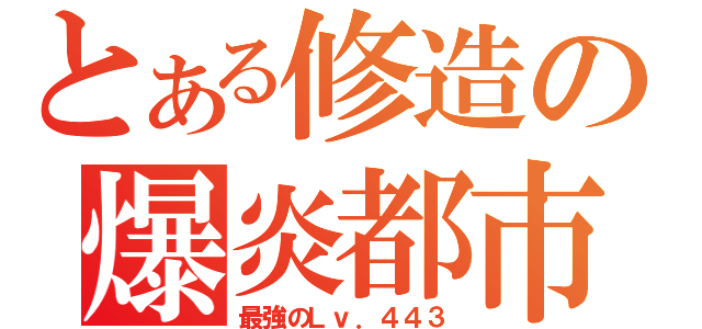 とある修造の爆炎都市（最強のＬｖ．４４３）