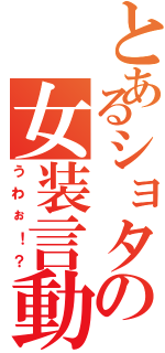 とあるショタの女装言動Ⅱ（うわぉ！？）