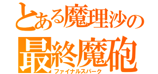 とある魔理沙の最終魔砲（ファイナルスパーク）