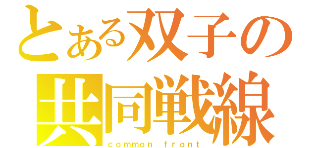 とある双子の共同戦線（ｃｏｍｍｏｎ ｆｒｏｎｔ）