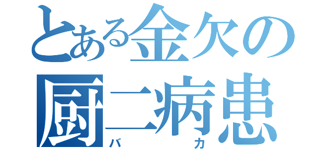 とある金欠の厨二病患者（バカ）