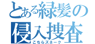 とある緑髪の侵入捜査（こちらズネーク）