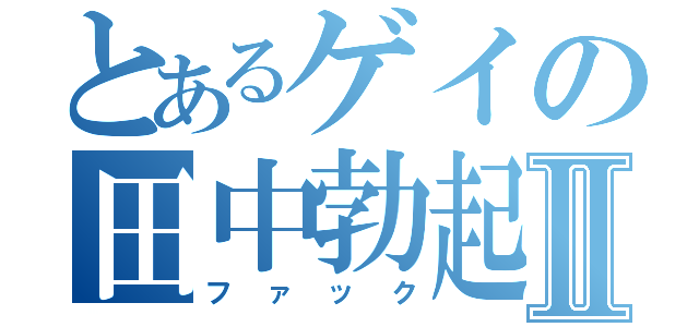 とあるゲイの田中勃起Ⅱ（ファック）