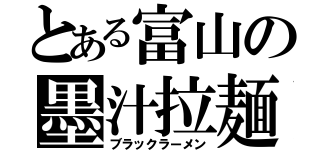 とある富山の墨汁拉麺（ブラックラーメン）