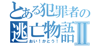 とある犯罪者の逃亡物語Ⅱ（おい！かとう！）