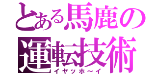 とある馬鹿の運転技術（イヤッホ～イ）