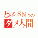 とあるＳＮＳのダメ人間（ニート）