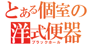 とある個室の洋式便器（ブラックホール）