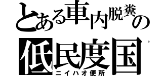 とある車内脱糞の低民度国（ニイハオ便所）