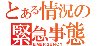 とある情況の緊急事態（ＥＭＥＲＧＥＮＣＹ）