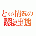 とある情況の緊急事態（ＥＭＥＲＧＥＮＣＹ）