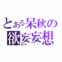 とある呆秋の欲妄妄想（ばか~~！！）