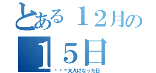 とある１２月の１５日（💮💮💮大人になった日）