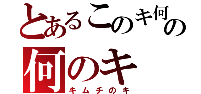 とあるこのキ何の何のキ（キムチのキ）