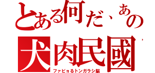 とある何だ、あの犬肉民國（ファビョるトンガラシ脳）