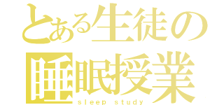 とある生徒の睡眠授業（ｓｌｅｅｐ ｓｔｕｄｙ）