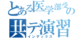 とある医学部受験生の共テ演習（インデックス）