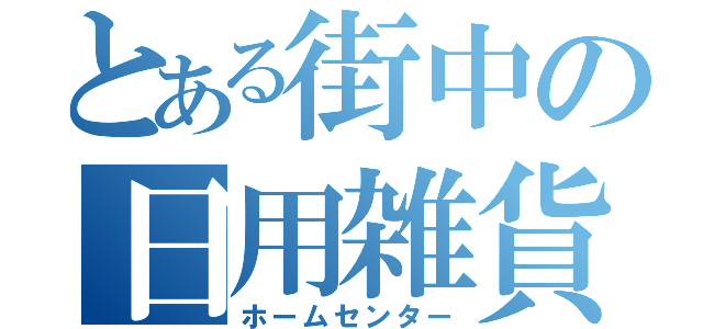 とある街中の日用雑貨店（ホームセンター）