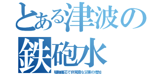 とある津波の鉄砲水（磁軸偏芯で非常識な災害の増加）