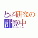 とある研究の計算中（シミュレーション）