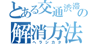 とある交通渋滞の解消方法（ヘラシカタ）