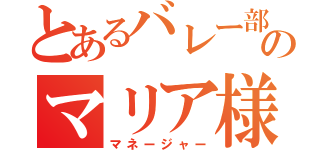 とあるバレー部のマリア様（マネージャー）