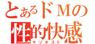 とあるドＭの性的快感（マゾチスト）