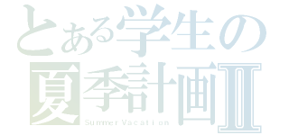 とある学生の夏季計画Ⅱ（ＳｕｍｍｅｒＶａｃａｔｉｏｎ）