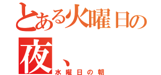 とある火曜日の夜、（水曜日の朝）