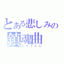 とある悲しみの鎮魂曲（レクイエム）