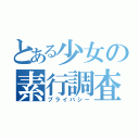 とある少女の素行調査（プライバシー）