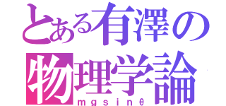 とある有澤の物理学論（ｍｇｓｉｎθ）