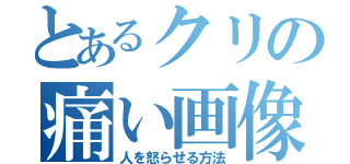 とあるクリの痛い画像（人を怒らせる方法）