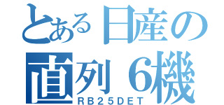 とある日産の直列６機（ＲＢ２５ＤＥＴ）